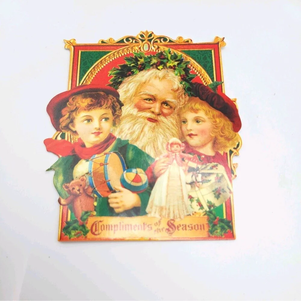 Vntg Happy Holidays Victorian Die Cut Blank Note Cards By Punch Studio Set of 14